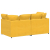 Sofa modułowa z poduszkami Tkanina sztruksowa Jasnożółta