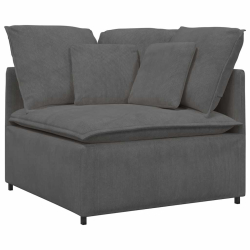Sofa modułowa z podnóżkiem i poduszkami Tkanina sztruksowa