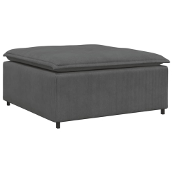 Sofa modułowa z podnóżkiem i poduszkami Tkanina sztruksowa