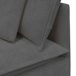 Sofa modułowa z podnóżkiem i poduszkami Tkanina sztruksowa