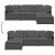 Sofa modułowa z podnóżkiem i poduszkami Tkanina sztruksowa