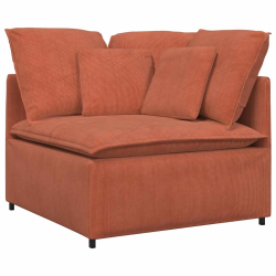 Sofa modułowa z poduszkami Tkanina sztruksowa Czerwony