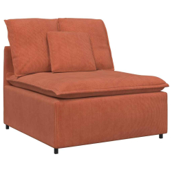 Sofa modułowa z poduszkami Tkanina sztruksowa Czerwony