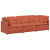 Sofa modułowa z poduszkami Tkanina sztruksowa Czerwony