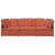 Sofa modułowa z poduszkami Tkanina sztruksowa Czerwony