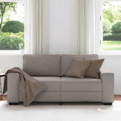 Sofa 2-osobowa, kolor taupe, 140 cm, tkaniną