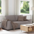 Sofa 2-osobowa, kolor taupe, 140 cm, tkaniną
