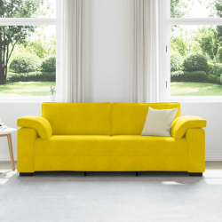 Sofa 3-osobowa, żółta, 178 cm, aksamit