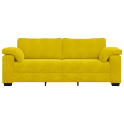 Sofa 3-osobowa, żółta, 178 cm, aksamit