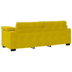 Sofa 3-osobowa, żółta, 178 cm, aksamit