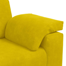 Sofa 3-osobowa, żółta, 178 cm, aksamit