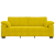 Sofa 3-osobowa, żółta, 178 cm, aksamit