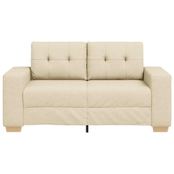 Sofa dwuosobowa, kremowa, 120 cm, tkanina