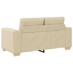 Sofa dwuosobowa, kremowa, 120 cm, tkanina
