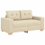 Sofa dwuosobowa, kremowa, 120 cm, tkanina