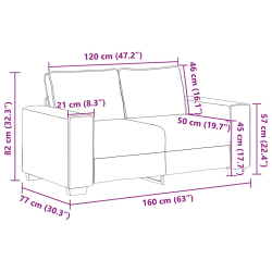 Sofa 2-osobowa w kolorze czerwonego wina 120 cm Tkanina