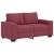 Sofa 2-osobowa w kolorze czerwonego wina 120 cm Tkanina