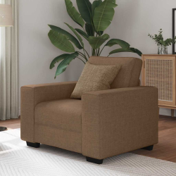 Sofa Fotel Brązowy 60 cm Tkanina