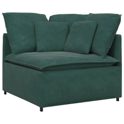 Sofa modułowa z poduszkami aksamitna ciemnozielona