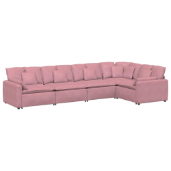 Sofa modułowa z poduszkami Velvet Pink