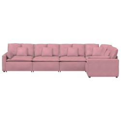 Sofa modułowa z poduszkami Velvet Pink