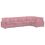 Sofa modułowa z poduszkami Velvet Pink