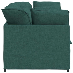 Sofa modułowa z poduszkami Tkanina Ciemnozielona