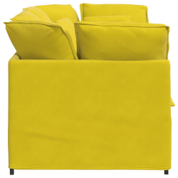 Sofa modułowa z poduszkami aksamitna żółta