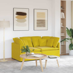 Sofa modułowa z poduszkami aksamitna żółta
