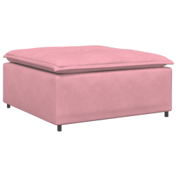 Sofa modułowa z podnóżkiem i poduszkami Velvet Pink