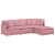 Sofa modułowa z podnóżkiem i poduszkami Velvet Pink
