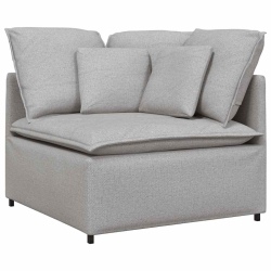 Sofa modułowa z podnóżkiem i poduszkami Tkanina Cloud Grey