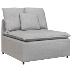 Sofa modułowa z podnóżkiem i poduszkami Tkanina Cloud Grey