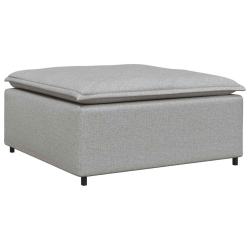 Sofa modułowa z podnóżkiem i poduszkami Tkanina Cloud Grey