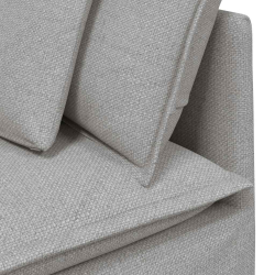 Sofa modułowa z podnóżkiem i poduszkami Tkanina Cloud Grey