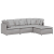 Sofa modułowa z podnóżkiem i poduszkami Tkanina Cloud Grey