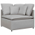 Sofa modułowa z podnóżkiem i poduszkami Tkanina Cloud Grey