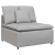 Sofa modułowa z podnóżkiem i poduszkami Tkanina Cloud Grey
