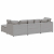 Sofa modułowa z podnóżkiem i poduszkami Tkanina Cloud Grey
