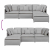 Sofa modułowa z podnóżkiem i poduszkami Tkanina Cloud Grey