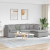 Sofa modułowa z podnóżkiem i poduszkami Tkanina Cloud Grey