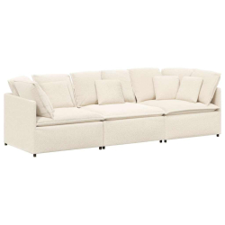 Sofa modułowa z poduszkami Tkanina przypominająca wełnę