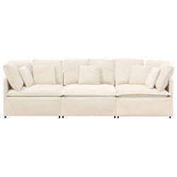 Sofa modułowa z poduszkami Tkanina przypominająca wełnę