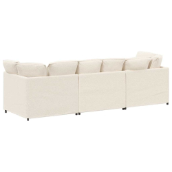 Sofa modułowa z poduszkami Tkanina przypominająca wełnę