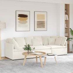Sofa modułowa z poduszkami Tkanina przypominająca wełnę