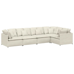 Sofa modułowa z poduszkami aksamitna kremowa