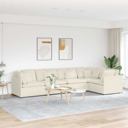 Sofa modułowa z poduszkami aksamitna kremowa