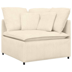 Sofa modułowa z podnóżkiem i poduszkami Tkanina sztruksowa