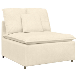 Sofa modułowa z podnóżkiem i poduszkami Tkanina sztruksowa