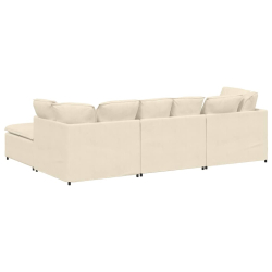 Sofa modułowa z podnóżkiem i poduszkami Tkanina sztruksowa
